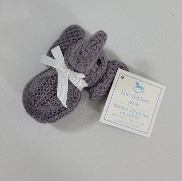 Pottery Barn Baby Knit Elephant Rattle - Picture 1 of 11